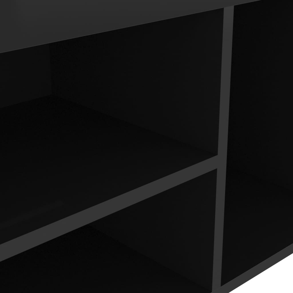 Shoe Bench with Cushion High Gloss Black 80x30x47 cm Engineered Wood