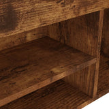 Shoe Bench with Cushion Smoked Oak 80x30x47 cm Engineered Wood - Close-Up Angle