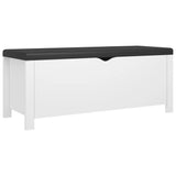 Storage Box with Cushion White 105x40x45 cm Engineered Wood - Front View