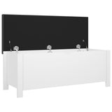 Storage Box with Cushion White 105x40x45 cm Engineered Wood - Top-Down View