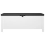 Storage Box with Cushion White 105x40x45 cm Engineered Wood - 45-Degree Angle