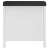 Storage Box with Cushion White 105x40x45 cm Engineered Wood - Rear View