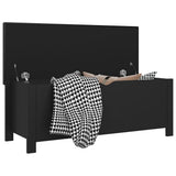 Storage Box with Cushion Black 105x40x45 cm Engineered Wood - Side View