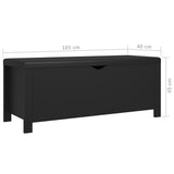 Storage Box with Cushion Black 105x40x45 cm Engineered Wood - Close-Up Angle