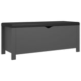 Storage Box with Cushion Grey 105x40x45 cm Engineered Wood