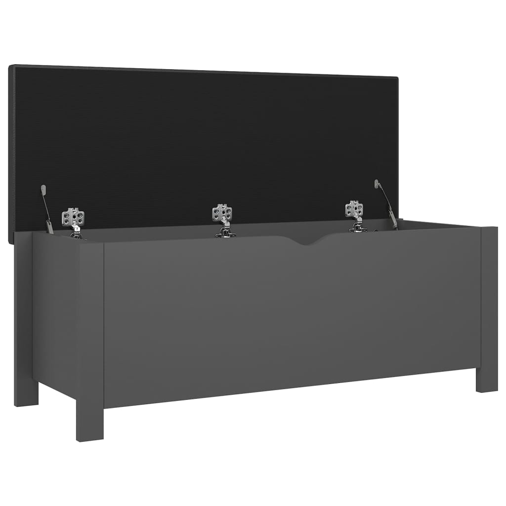 Storage Box with Cushion Grey 105x40x45 cm Engineered Wood