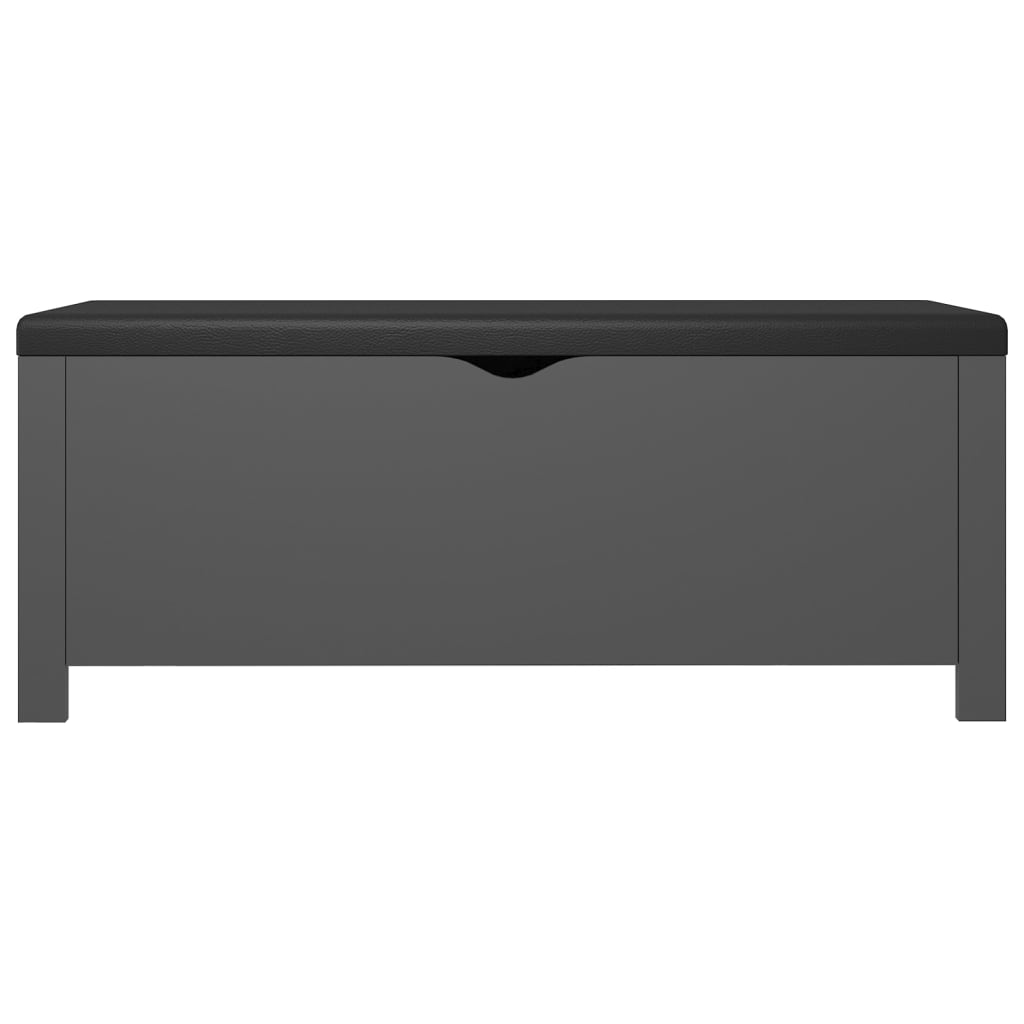 Storage Box with Cushion Grey 105x40x45 cm Engineered Wood