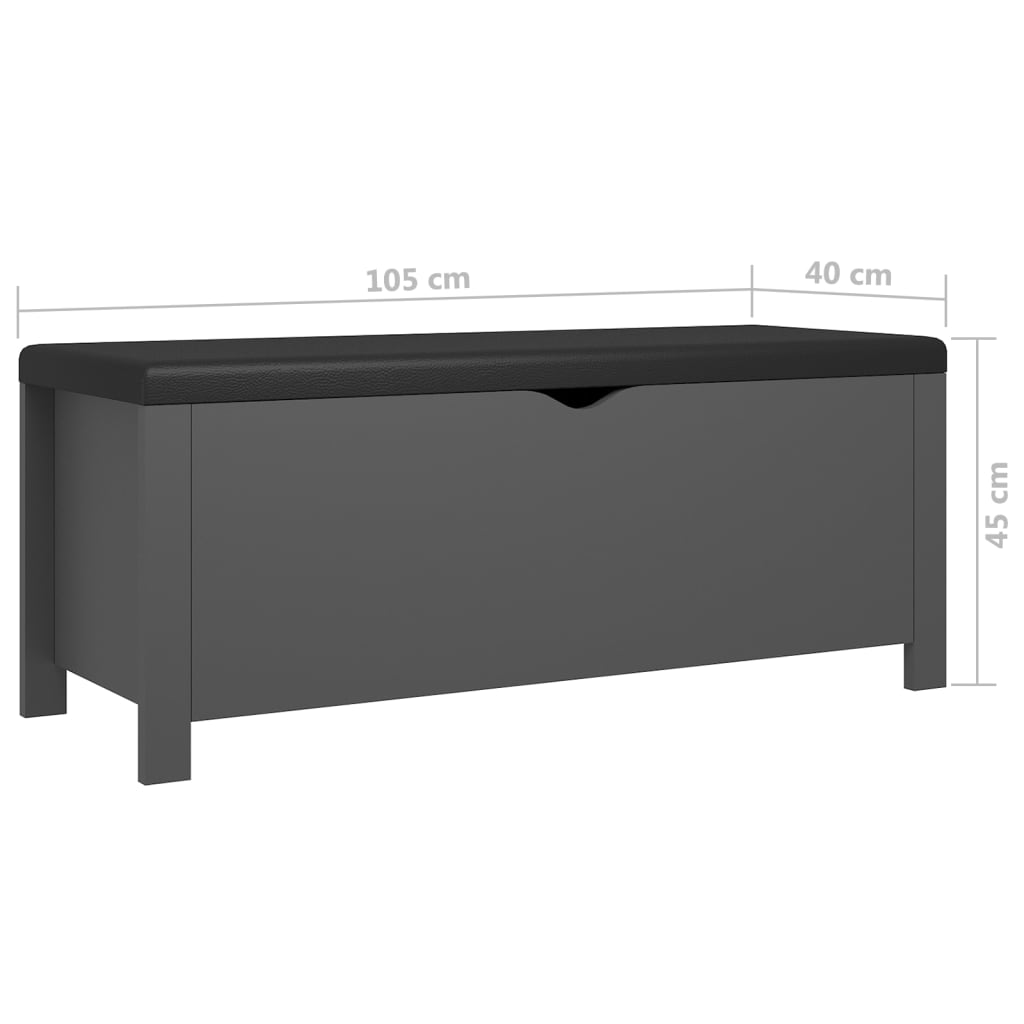 Storage Box with Cushion Grey 105x40x45 cm Engineered Wood