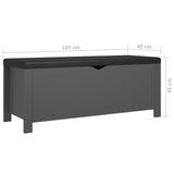 Storage Box with Cushion Grey 105x40x45 cm Engineered Wood