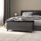 Storage Box with Cushion Grey 105x40x45 cm Engineered Wood