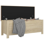 Storage Box with Cushion Sonoma Oak 105x40x45cm Engineered Wood