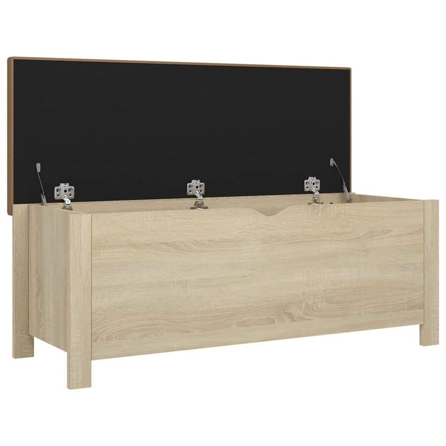 Storage Box with Cushion Sonoma Oak 105x40x45cm Engineered Wood