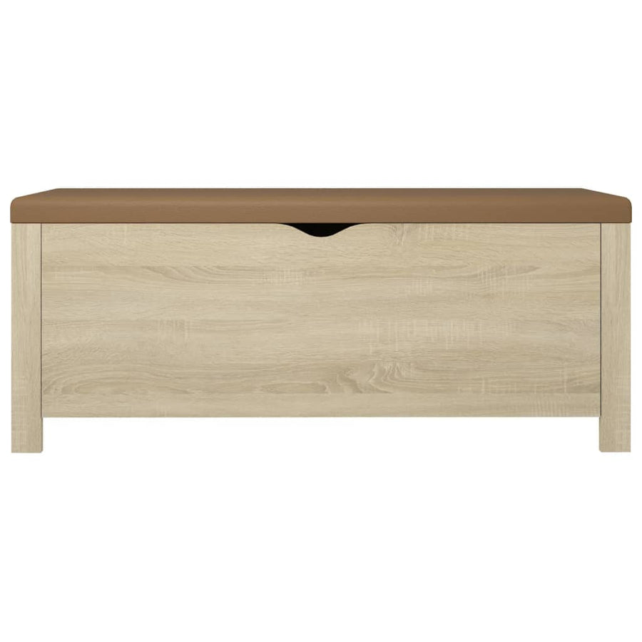 Storage Box with Cushion Sonoma Oak 105x40x45cm Engineered Wood