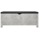 Storage Box with Cushion Concrete Grey 105x40x45 cm Engineered Wood