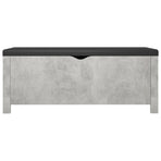Storage Box with Cushion Concrete Grey 105x40x45 cm Engineered Wood