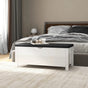 Storage Box with Cushion High Gloss White 105x40x45 cm