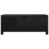 Storage Box with Cushion High Gloss Black 105x40x45 cm Engineered Wood