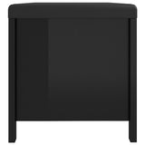 Storage Box with Cushion High Gloss Black 105x40x45 cm Engineered Wood