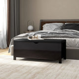 Storage Box with Cushion High Gloss Black 105x40x45 cm Engineered Wood