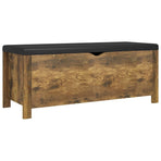 Storage Box with Cushion Smoked Oak 105x40x45cm Engineered Wood