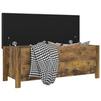 Storage Box with Cushion Smoked Oak 105x40x45cm Engineered Wood