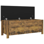 Storage Box with Cushion Smoked Oak 105x40x45cm Engineered Wood