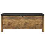 Storage Box with Cushion Smoked Oak 105x40x45cm Engineered Wood