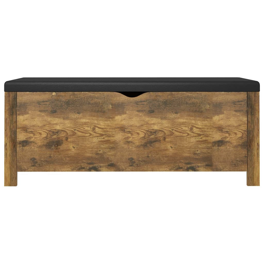 Storage Box with Cushion Smoked Oak 105x40x45cm Engineered Wood