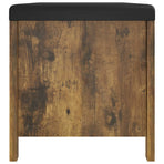 Storage Box with Cushion Smoked Oak 105x40x45cm Engineered Wood