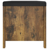 Storage Box with Cushion Smoked Oak 105x40x45 cm Engineered Wood - Rear View