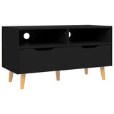 TV Cabinet Black 90x40x48.5 cm Engineered Wood - Front View