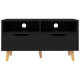 TV Cabinet Black 90x40x48.5 cm Engineered Wood - 45-Degree Angle