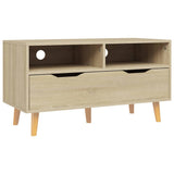 TV Cabinet Sonoma Oak 90x40x48.5 cm Engineered Wood - Front View