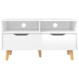 TV Cabinet High Gloss White 90x40x48.5 cm Engineered Wood - 45-Degree Angle