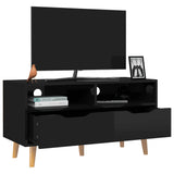 TV Cabinet High Gloss Black 90x40x48.5 cm Engineered Wood - Side View