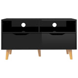TV Cabinet High Gloss Black 90x40x48.5 cm Engineered Wood