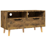 TV Cabinet Smoked Oak 90x40x48.5 cm Engineered Wood - Front View