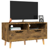 TV Cabinet Smoked Oak 90x40x48.5 cm Engineered Wood - Side View
