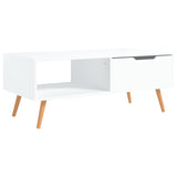 Coffee Table White 100x49.5x43 cm Engineered Wood - Front View