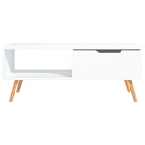 Coffee Table White 100x49.5x43 cm Engineered Wood - Side View