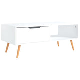 Coffee Table White 100x49.5x43 cm Engineered Wood - Rear View