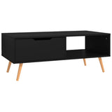 Coffee Table Black 100x49.5x43 cm Engineered Wood - Front View