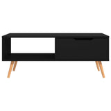 Coffee Table Black 100x49.5x43 cm Engineered Wood - Side View