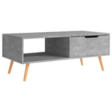 Coffee Table Concrete Grey 100x49.5x43 cm Engineered Wood - Front View