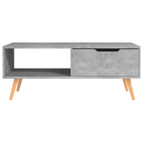 Coffee Table Concrete Grey 100x49.5x43 cm Engineered Wood - Side View