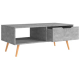 Coffee Table Concrete Grey 100x49.5x43 cm Engineered Wood - 45-Degree Angle