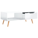 Coffee Table High Gloss White 100x49.5x43 cm Engineered Wood
