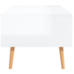 Coffee Table High Gloss White 100x49.5x43 cm Engineered Wood