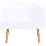 Coffee Table High Gloss White 100x49.5x43 cm Engineered Wood - Rear View
