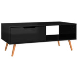 Coffee Table High Gloss Black 100x49.5x43 cm Engineered Wood - Top-Down View